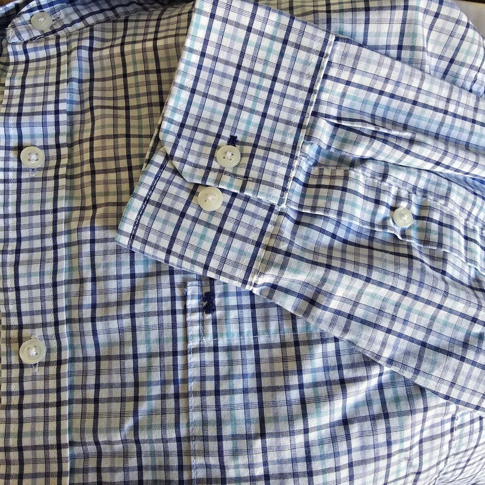 IZOD Men's Easy Care Regular Fit Long Sleeve, 17-17.5 36-37 Check Plaid Nice! - Picture 2 of 9